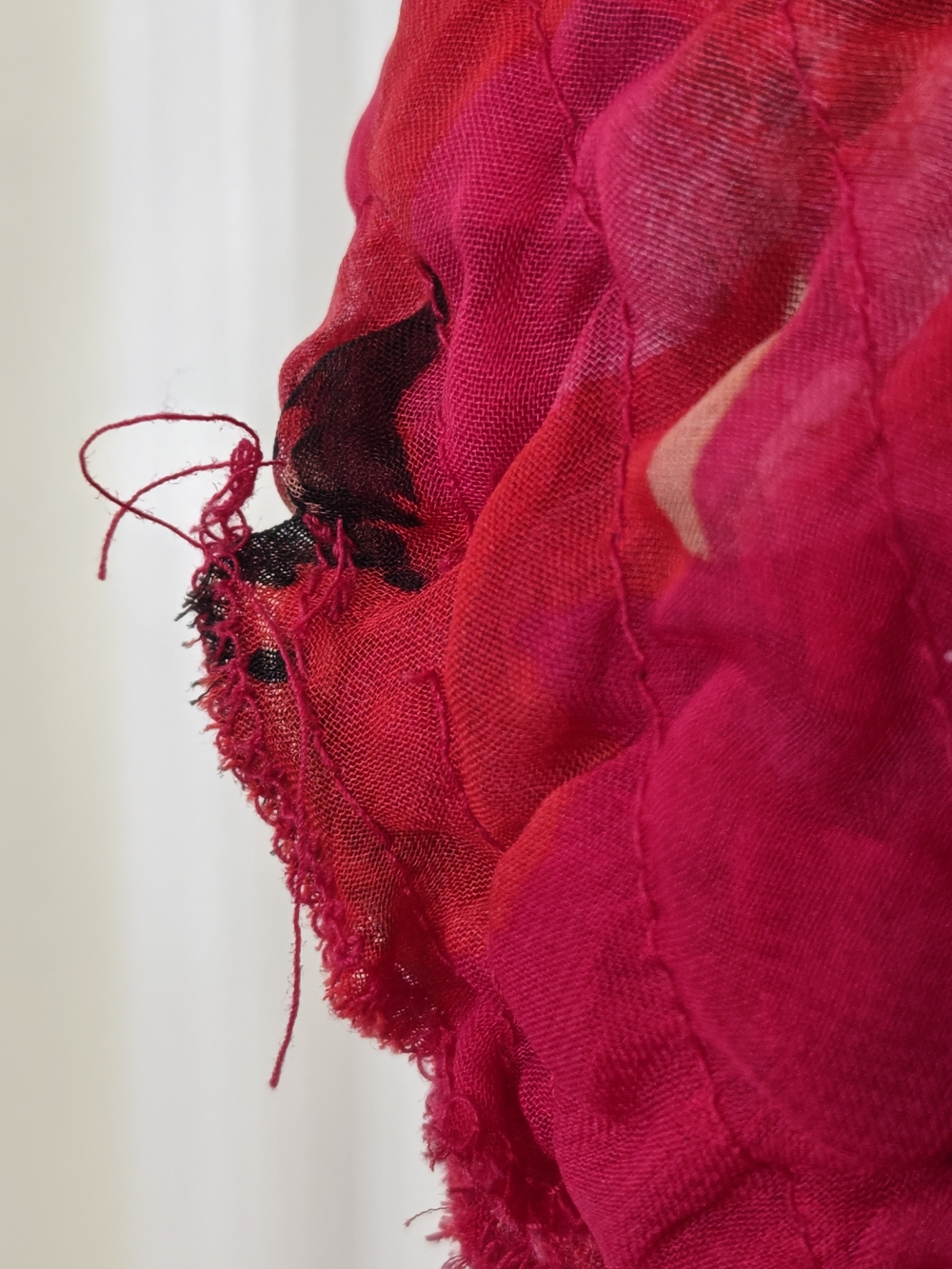Vintage La SENZA Y2K Hot Pink  Floral Ruffled Sheer Mesh Babydoll Chemise Size M - Picture 10 of 14